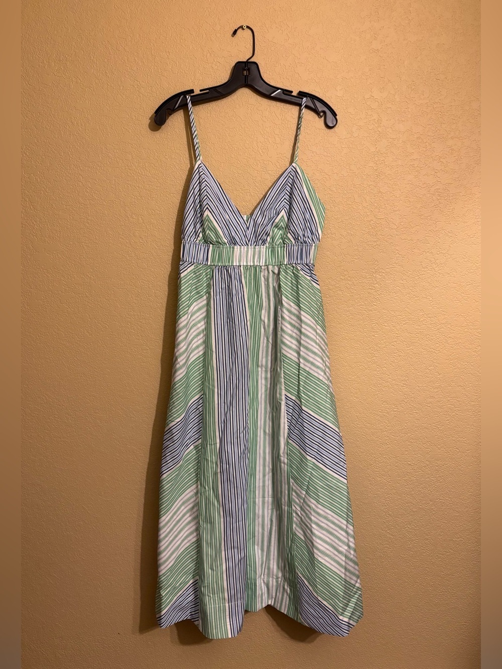 NWT Free Assembly Striped 100% Cotton Maxi Dress sz L 12-14